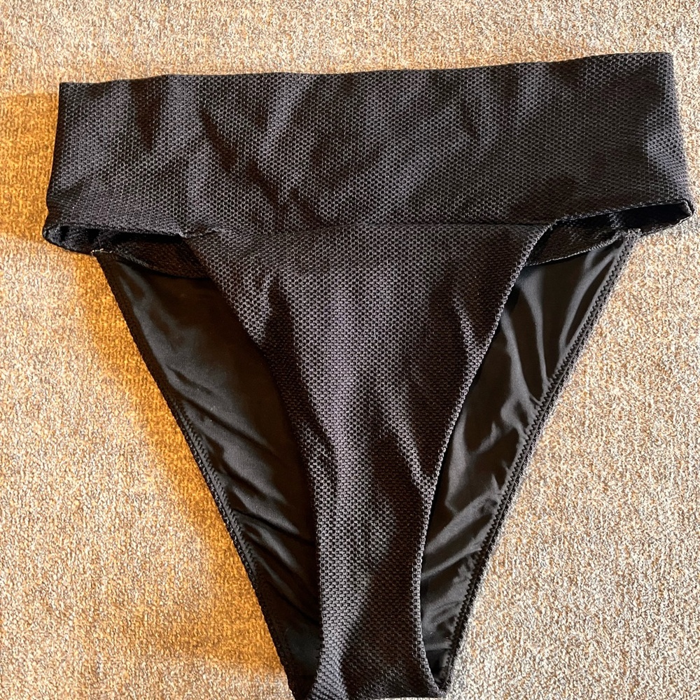 Aerie Shine Pique Bikini Bottoms L